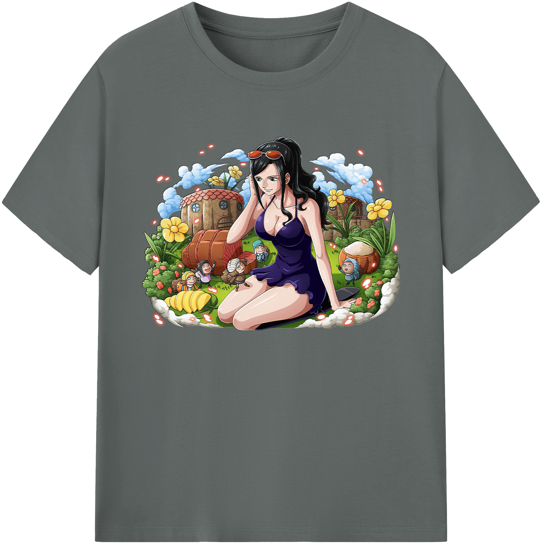 ワンピース ニコ・ロビン ONE PIECE Nico Robin 綿100％ メンズ半袖Tシャツ｜肌触りやわらか＆通気性